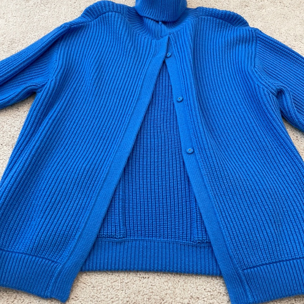 N21 100% Wool Blue turtleneck/button back US6 - Picture 4 of 7